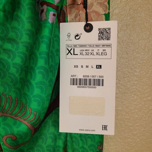 NEW zara blogger favorite green satin effect slip dress size XL (hard to find!) - Picture 9 of 11